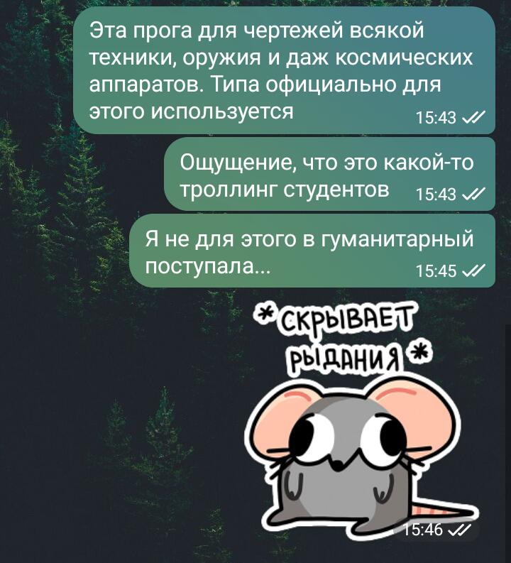 Выходные студента би лайк: с нуля пытается создать сложный чертеж, не...