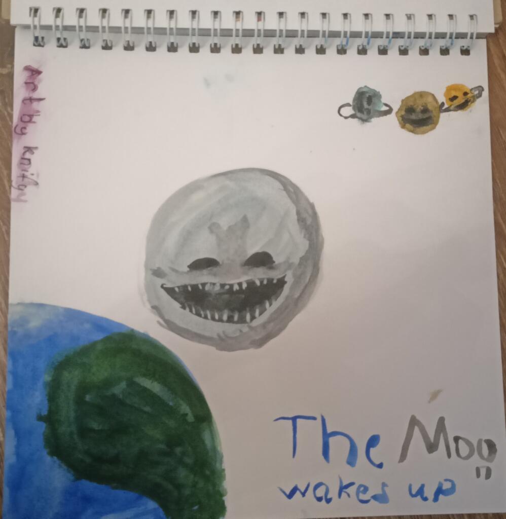 Арт по хоррору "The Moon wakes up" от Mr. Friend