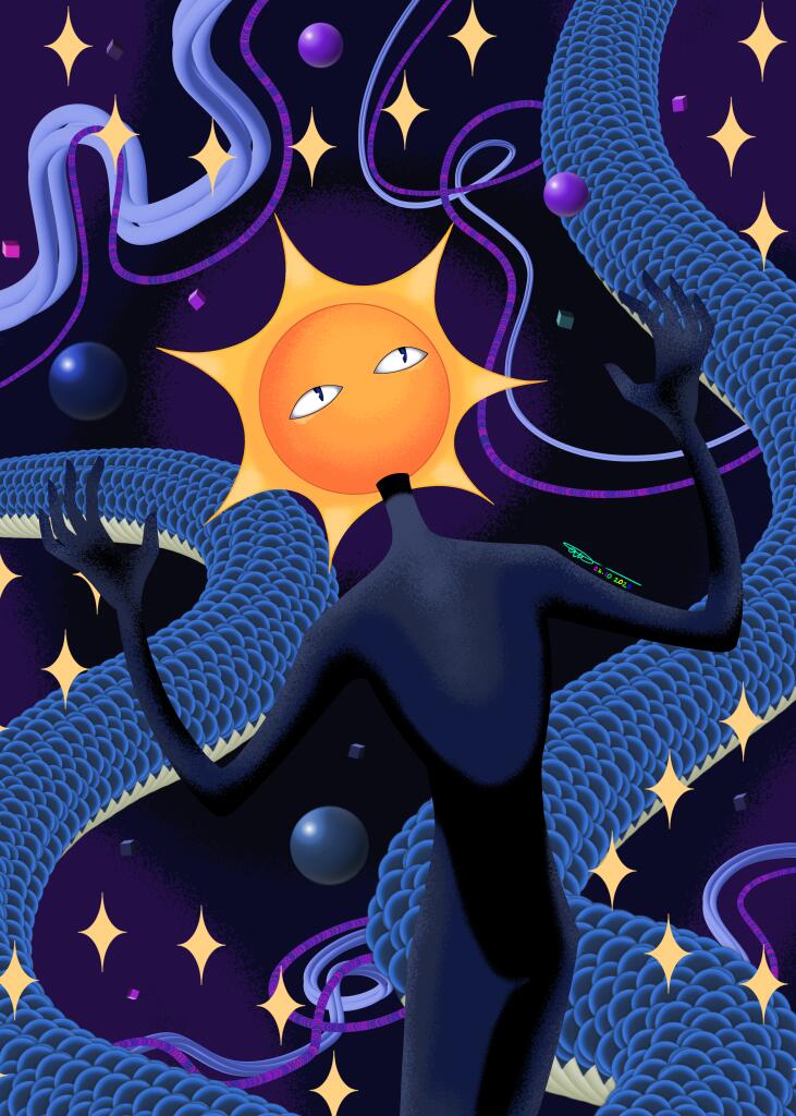 Полная абстракция ✨
Я такое не рисую, но стало интересно попробовать.
Мне такое сочетание цветов показалось приятным, ну