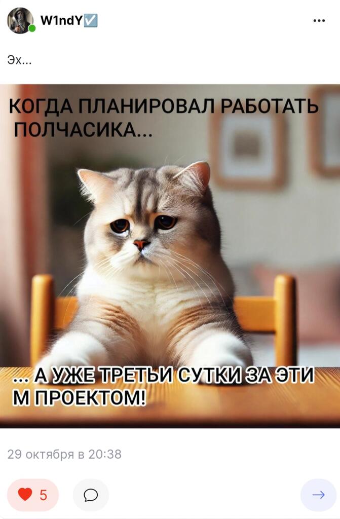 Мой первый пост.
Я его сделал с помощью ИИ, а текст в Ватсапе😅