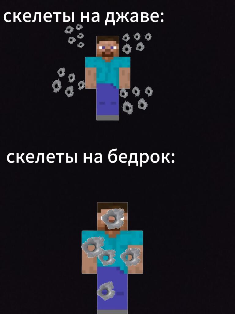Скелеты на джава и бедрок
