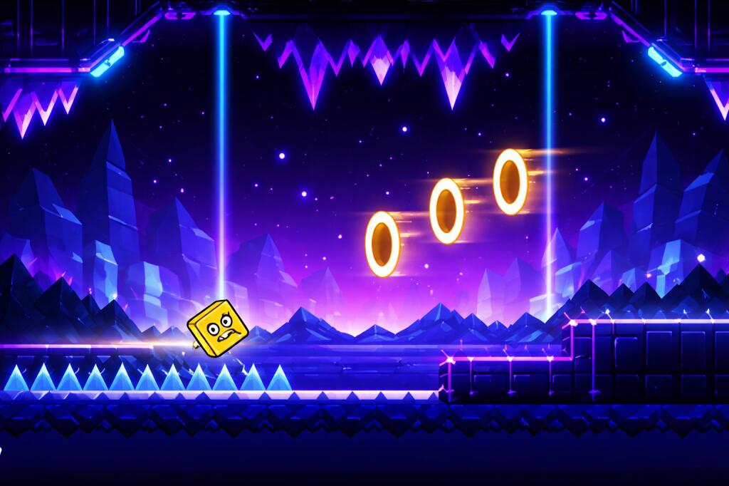 Снова попросил чат гпт нарисовать geometry dash...