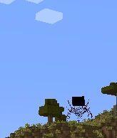 Игрок в Minecraft с хоррор-модом, который убегает от него