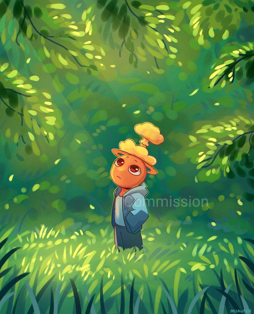 И опять коммишка с грибочком (๑¯◡¯๑) На этот раз в летнем лесу 🌿☀.・✫...